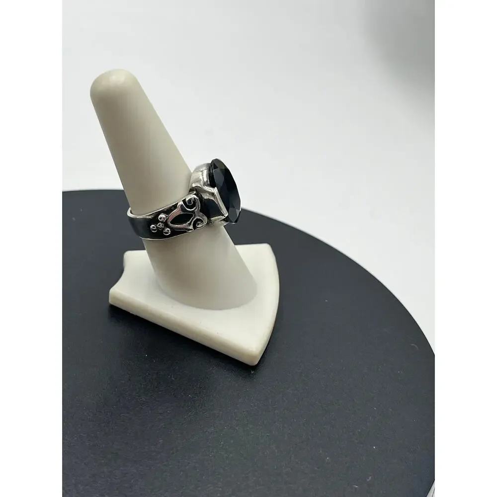 Silpada 925 Sterling‎ Silver Black Chalcedony Ring Sz 8.5, 10.13 grams #R1410
